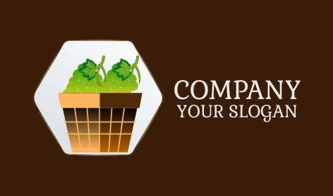 Logo Anggur Keranjang Cokelat