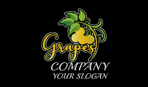 Creative Grapes Bunch Logo