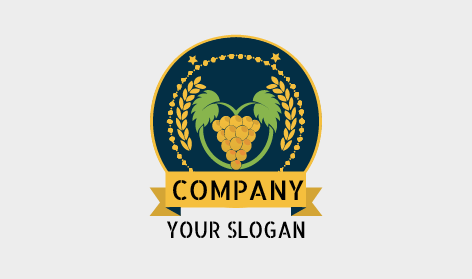 Logo Anggur Karangan Bunga Yang Elegan