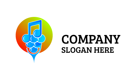 Logotipo De Uvas Frescas De Color Azul Cielo