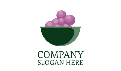 Grapes Filled Bowl Logo