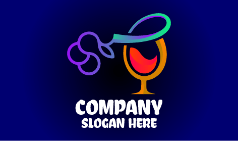 Grapes Winery Glass Logo
