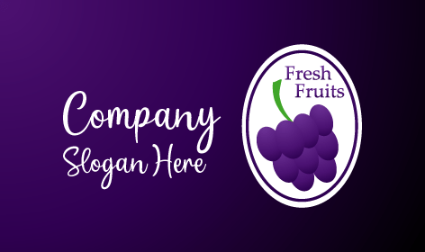 Small Purple Grapes Cluster Logo