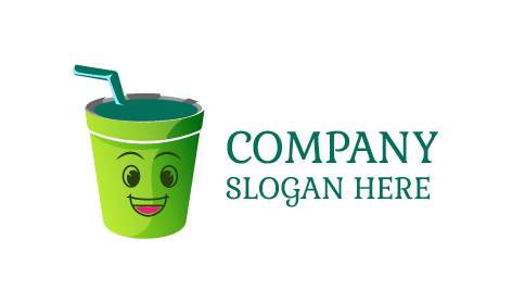 Logo Maskot Tanaman Hijau Minuman