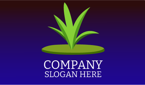 Logo Tanaman Hijau Rumput Herba