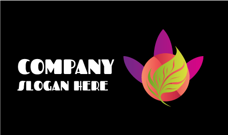 Logo Tanaman Hijau Daun Ungu