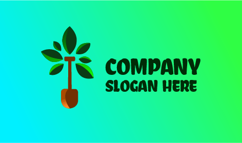 Logo Tanaman Hijau Pohon Sekop