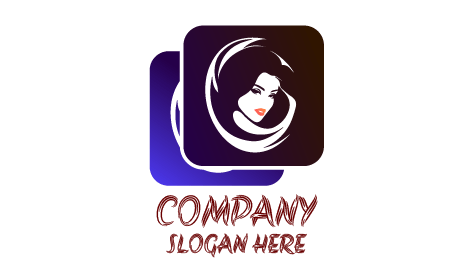 Logo De Coiffeur Au Visage Féminin Attrayant