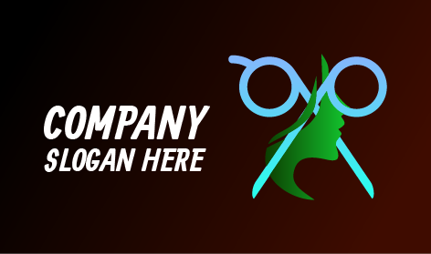 Logo De Coiffeur Aux Ciseaux Bleus