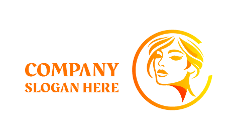 Logotipo De Cabeleireiro Laranja Brilhante