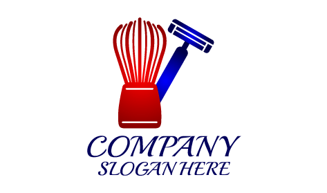 Logotipo De Cabeleireiro Navalha Azul Escuro