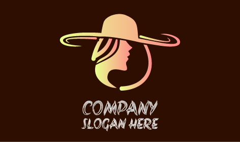 Logo De Coiffeur Au Chapeau Glamour