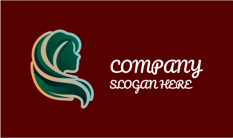 Logo De Coiffeur À Silhouette Verte