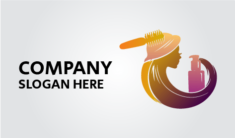 Logótipo Do Cabeleireiro Com Madeixas Saudáveis