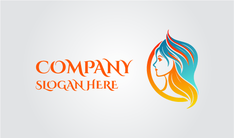 Logo De Coiffeur Aux Reflets Orange