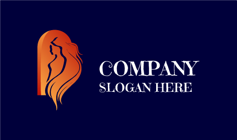 Logo De Coiffeur Orange Long