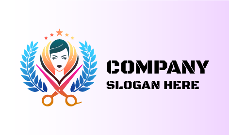 Logo De Coiffeur Aux Ciseaux Roses