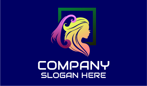 Logo De Coiffeur Avec Extension De Cheveux Violets