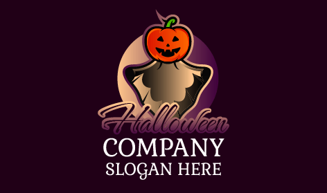Pumpkin Mascot Halloween Logo