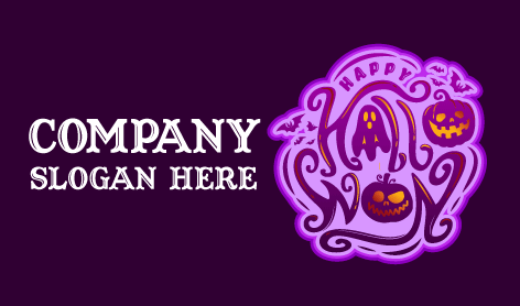 Purple Halloween Wordmark Logo