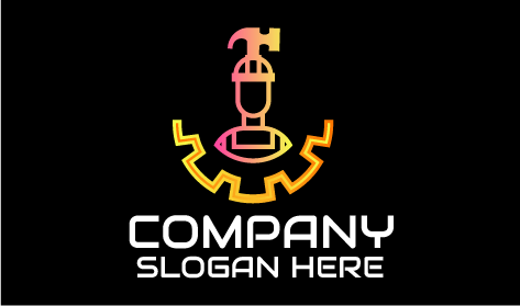 Hammer Helm Handwerker Logo