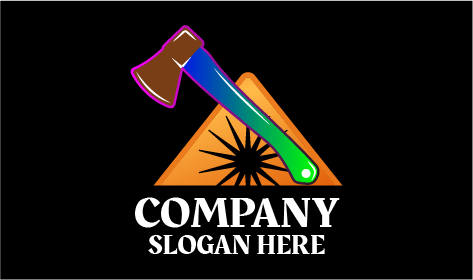 Buntes Handwerker-Axt-Logo