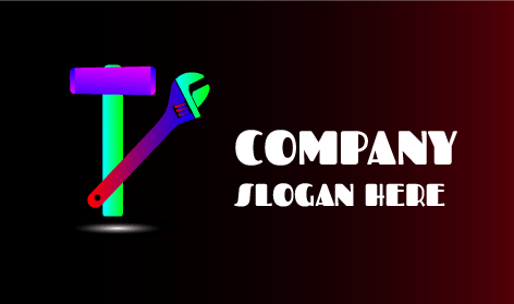 Lila Hammerhai-Handwerker-Logo