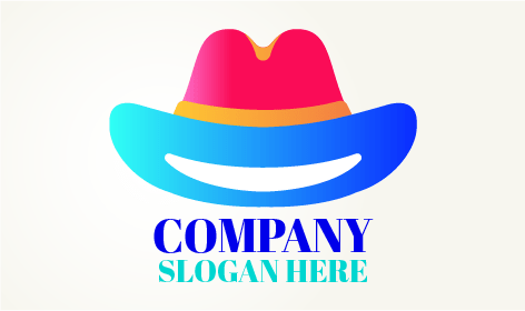 Blue Smiling Hat Logo