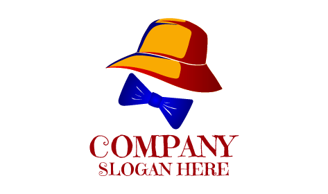 Glossy Blue Bow Hat Logo