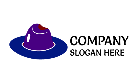 Logotipo De Sombrero Con Corona De Color Índigo Brillante