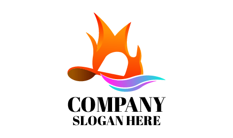 Orange Flames Hat Logo