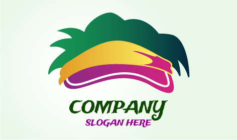 Visor Hat with Hair Logo