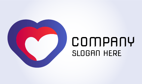 Logo Coeur Bleu Et Rouge