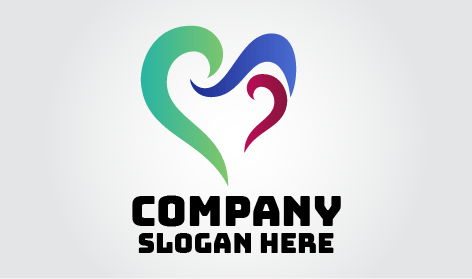 Logotipo De Corazón De Rayas De Colores