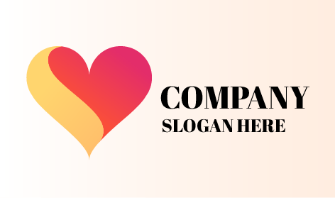 Logo Hati Gradien Merah Muda Dan Kuning