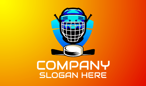 Logo Dell'hockey Con Distintivo Blu