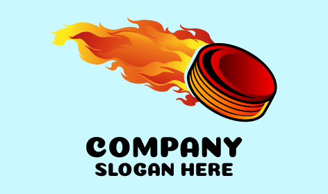 Bold Flame Hockey Puck Logo