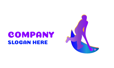 Logo Dell'atleta Di Hockey Eccitato