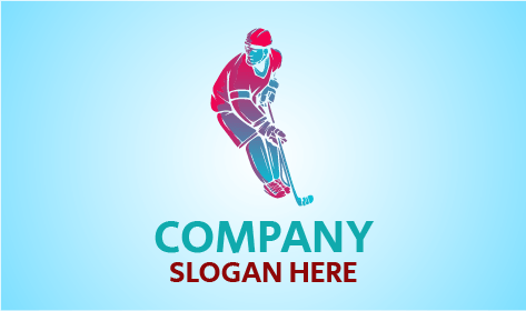 Regardant le Logo du Joueur de Hockey sur Gazon