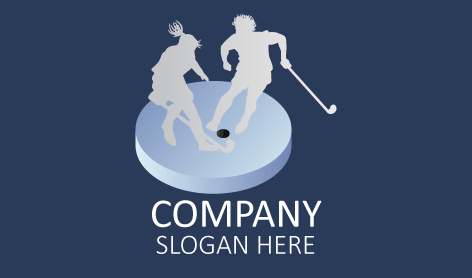 Kids Playing Hockey Logo