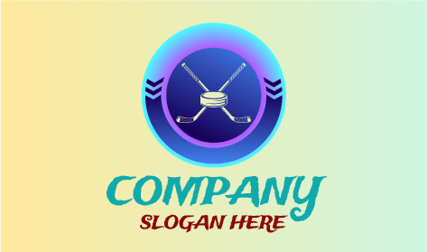 Logo Rotondo Blu Della Bandiera Della Squadra Di Hockey