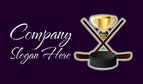 Shiny Golden Cup Hockey Logo
