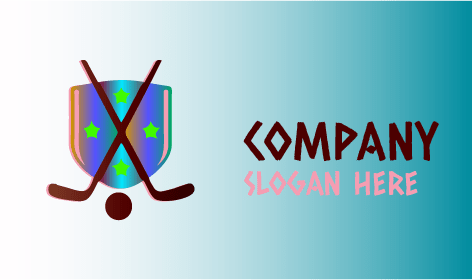 Logo Di Hockey Con Scudo Stellato