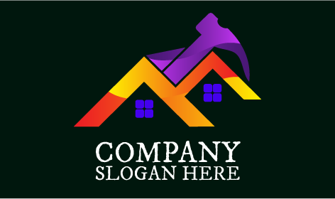 Logo Di Miglioramento Della Casa Con Finestra Blu