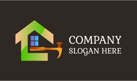 Logo Di Miglioramento Della Casa Con Martello Marrone