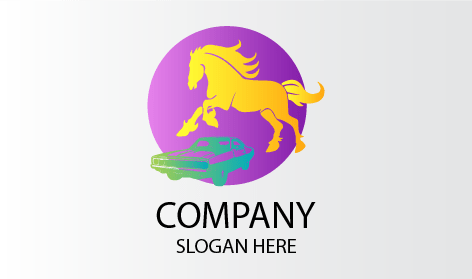 Güzel Dört Nala Koşan At Logosu