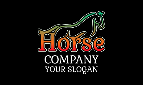 Logotipo Com Contorno Abstrato De Cavalo
