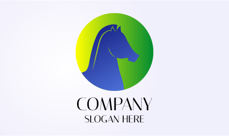 şık Mavi At Logosu