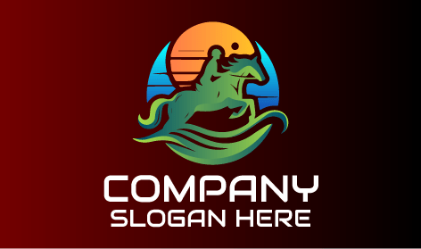 Gün Batımı Manzaralı at Logosu