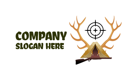 Deer Antlers Hunting Logo